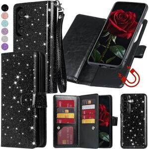 Galaxy S24 Wallet Case with Card Holder - Black